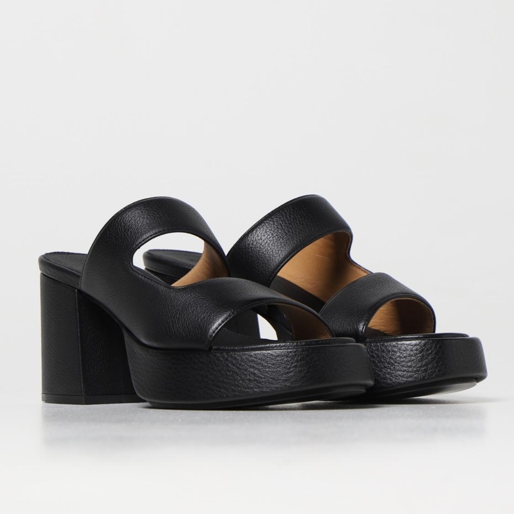 Marsèll Palbo' grained leather black chunky heel sandals women’s Sz‎ 39/9